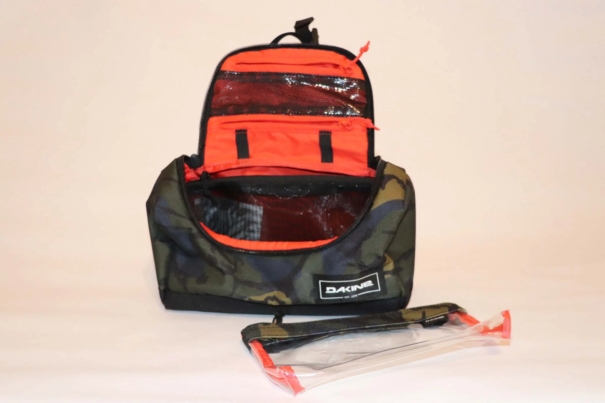 Dakine's Revival Kit for all your toiletries, shown in Cascade Camo. 